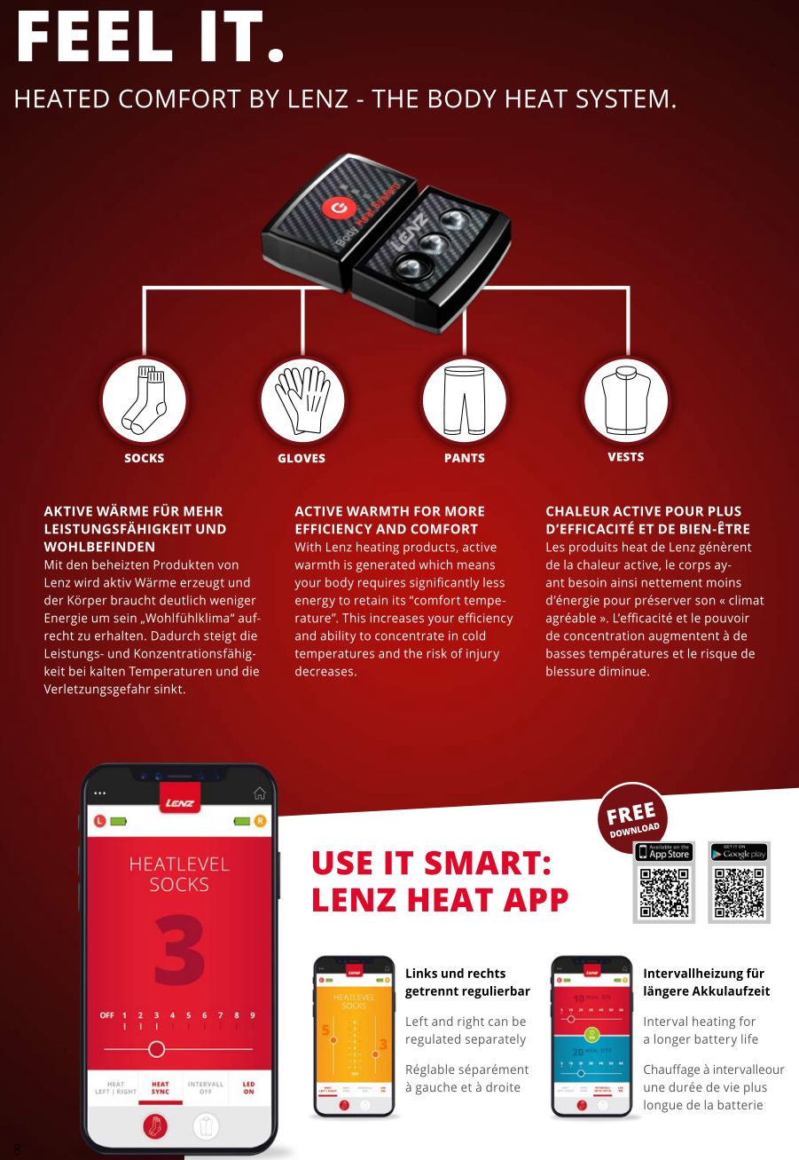 Body Heat System Lenz, les batteries sont compatibles avec l'ensemble des équipements chauffants de la gamme !